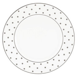 kate spade new york Larabee Road Platinum Bone China 27cm Dinner Plate, Silver/ White